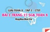 Giải bài 1 trang 17 Toán 8 Tập 1 SGK Chân trời sáng tạo